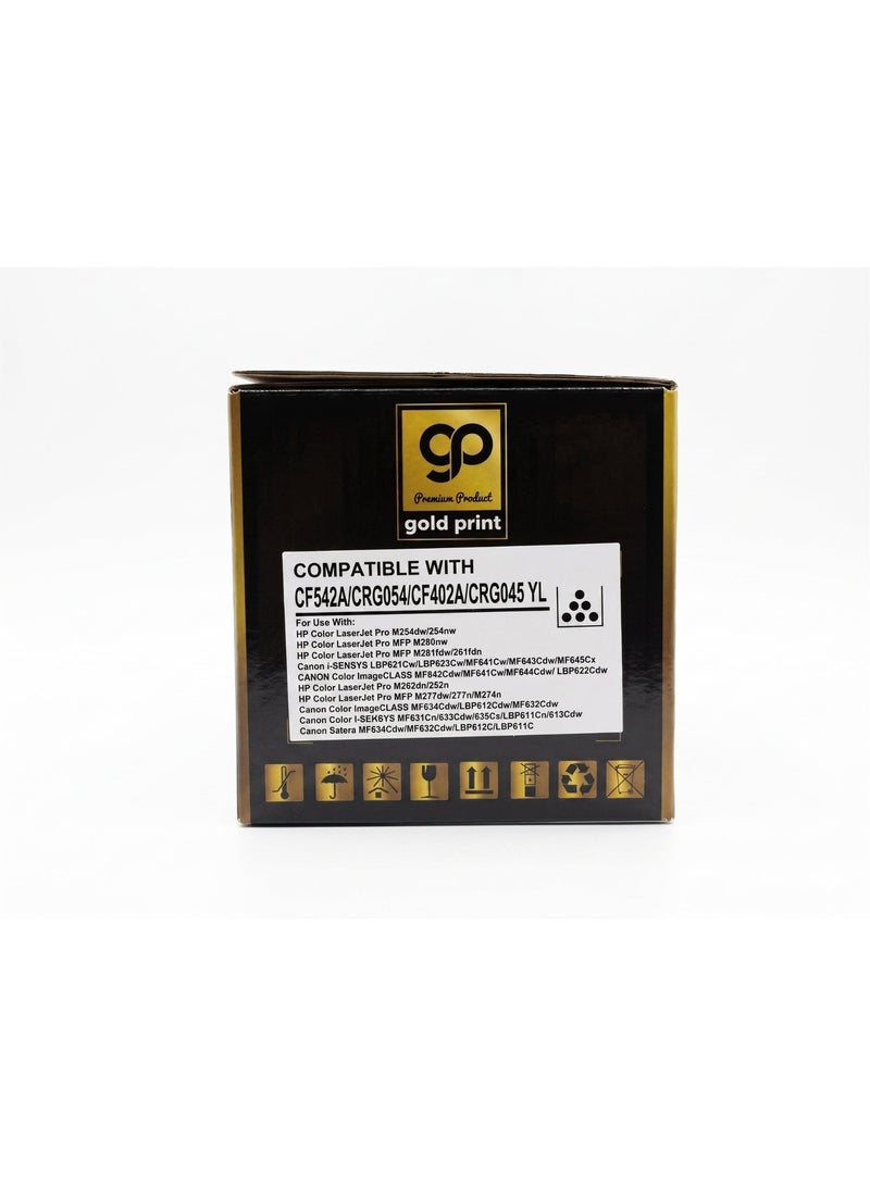 طباعة الذهب Gold Print Premium Toner Cartridge Universal Toner 203A CF543A, 201A CF403A, CRG045, Yellow Compatible for HP Color LaserJet Pro M254dw, 254nw, HP Color LaserJet Pro MFP M280nw, HP Color LaserJet Pro MFP M281fdw, 281fdn, Canon i-SENSYS LBP621Cw, LBP623Cw, MF641Cw, MF643Cdw, MF645Cx, CANON Color imageCLASS MF642Cdw, MF641Cw, MF644Cdw, LBP622Cdw, HP Color LaserJet Pro M252dn, 252n, HP Color LaserJet Pro MFP M277dw, 277n, M274n, Canon Color imageCLASS MF634Cdw, LBP612Cdw, MF632Cdw, Canon Color i-SENSYS MF631Cn, 633Cdw, 635Cx, LBP611Cn, 613Cdw, Canon Satera MF634Cdw, MF632Cdw, LBP612C, LBP611C, (JAPAN POWDER)For Use With: HP LaserJet Enterprise - Image 3