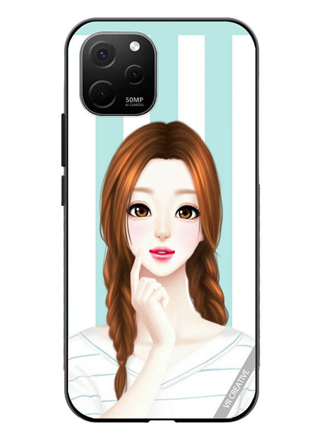 Protective Case Cover For Huawei Nova Y61 Thinking Girl Design Multicolour