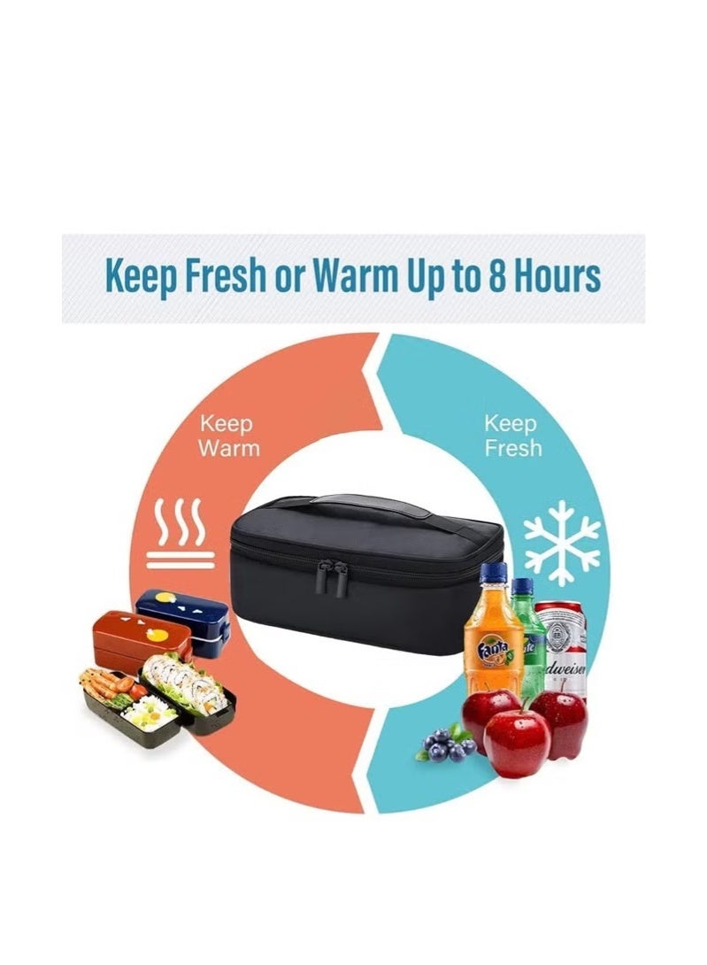 توبيتش حقيبة غداء محمولة معزولة - حقيبة تبريد سوداء بحجم عالمي، حقيبة حرارية مانعة للتسرب للطلاب والمكتب والنزهات الخارجية - Image 3