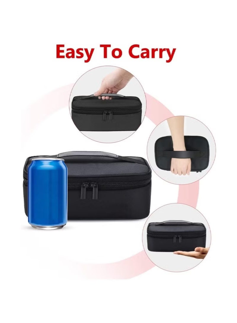 توبيتش حقيبة غداء محمولة معزولة - حقيبة تبريد سوداء بحجم عالمي، حقيبة حرارية مانعة للتسرب للطلاب والمكتب والنزهات الخارجية - Image 4