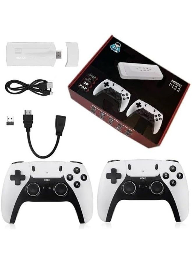 جهاز ألعاب فيديو كلاسيكي بدقة 4K عالية الوضوح | ذاكرة داخلية 128 جيجابايت تضم أكثر من 40,000 لعبة كلاسيكية | وحدتا تحكم لاسلكيتان بتردد 2.4 جيجا هرتز | جهاز تلفزيون يعمل بمجرد التوصيل، متوافق مع PS1/GBA/Arcade/FC/SEGA - Image 1