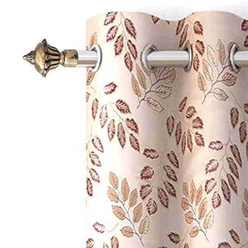 FERIO Heavy Curtain Bracket Set and Curtain Finial and Holder Antique Brass for Door and Window Rod Support Fittings 1 Inch Rod (Curtain Support 2 Pcs and Curtain Finial 2 Pcs) - Image 4