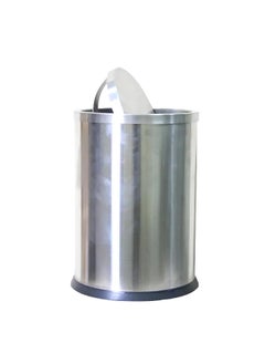 EKO Heavy Duty Round Swing Top Stainless Steel Trash Can Silver 9 L 