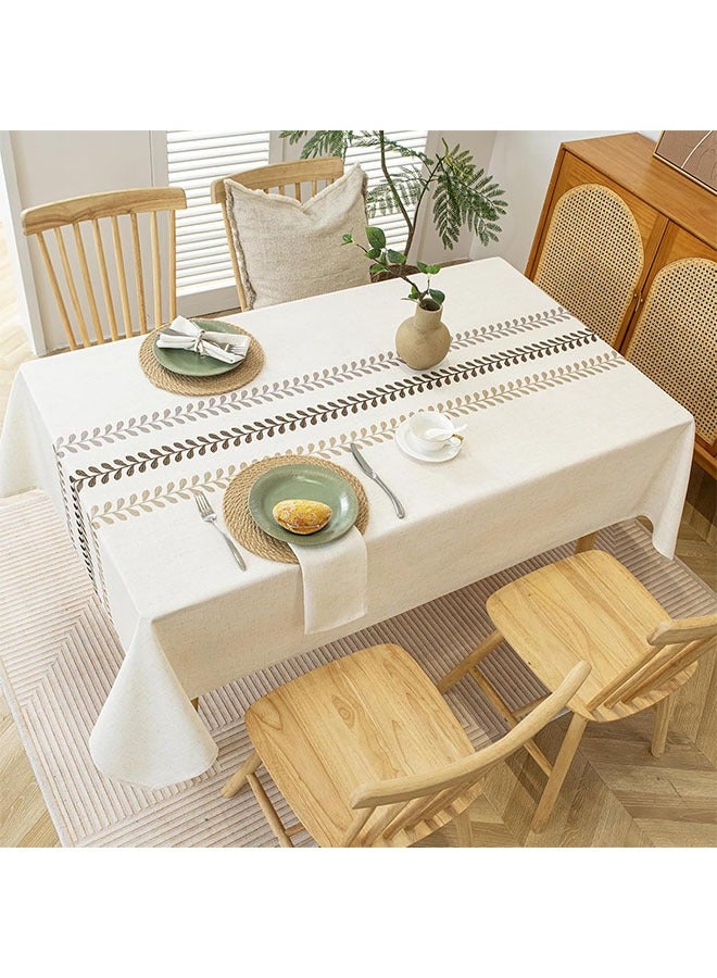 FLYROAD 90*140CM Waterproof Tablecloth, Embroidered Burlap Linen Tassel Tablecloth, Heavy Duty Wrinkle Resistant Rectangular Tablecloth,for Home or Outdoor - Image 4