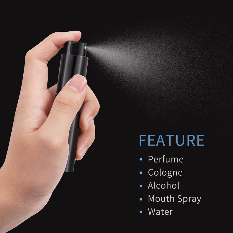 Putmhim 3Pcs 8ml Cologne Travel Bottle, Perfume Atomizer, Refillable Perfume Sprayer, Twist Up Perfume Bottle, Mini Perfume Dispenserï¼ˆBlackï¼‰ - Image 2