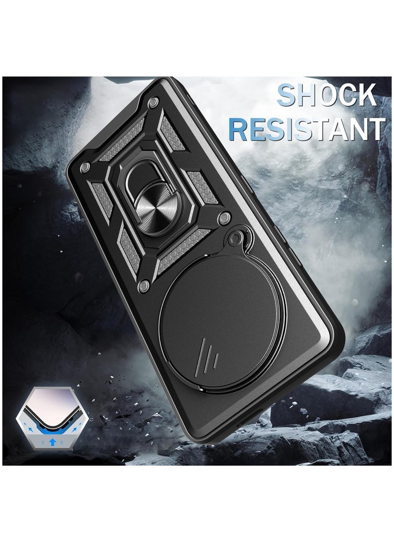 CHEROSIN غطاء هاتف لــ Realme 14 Pro+/ Realme 14 Pro Plus 5G مع غطاء كاميرا منزلق غلاف هاتف واقي من السقوط مع حامل مغناطيسي للسيارة - Image 3