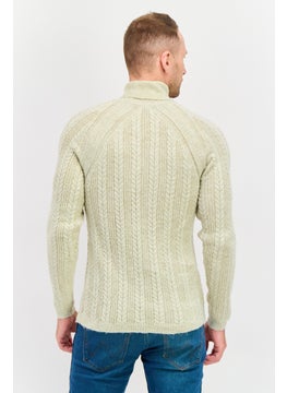 INC Men High Neck Long Sleeve Textured Sweater, Beige  - Image 2