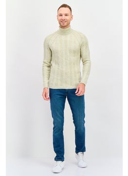 INC Men High Neck Long Sleeve Textured Sweater, Beige  - Image 4