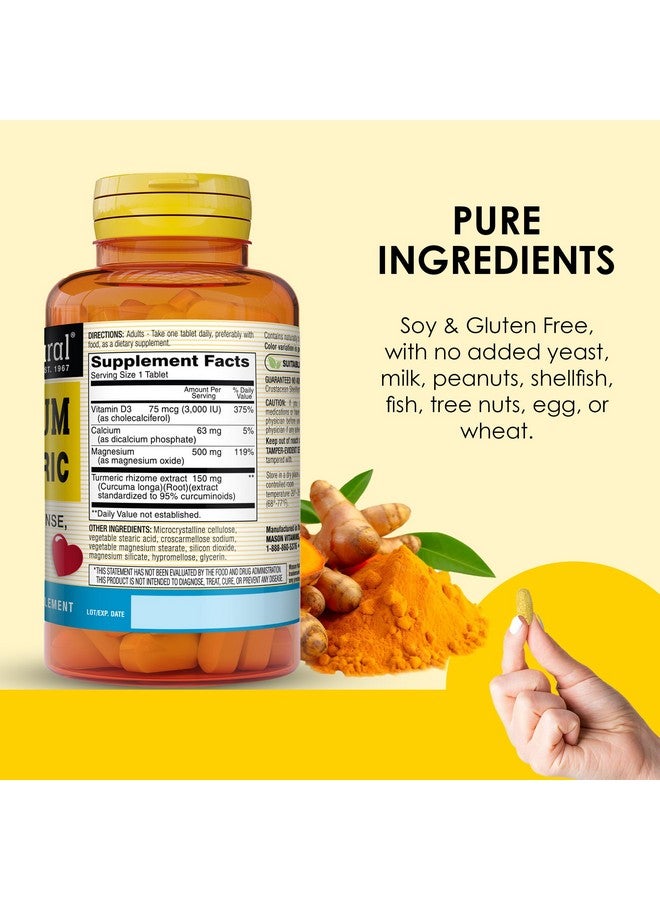 MASON NATURAL Magnesium & Vitamin D3 with Turmeric, 60 Day Supply Dietary Supplement with 500 mg Magnesium, 3000 IU Vitamin D3, and 150 mg Turmeric - Image 5