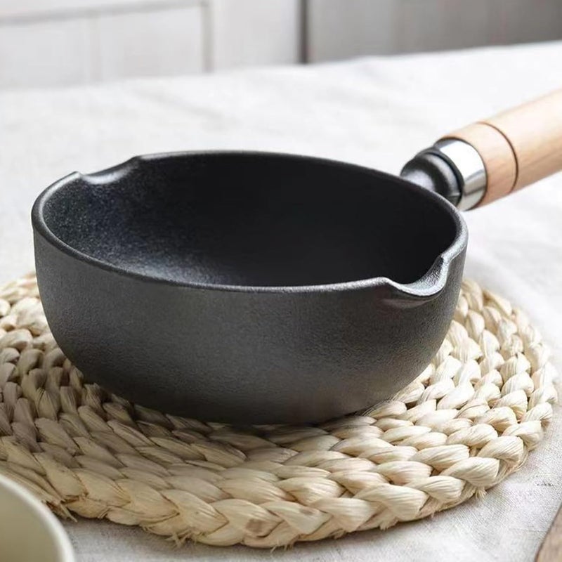 Cast Iron Sauce Pot, Oil Heating Pot Multi Functional Butter Warmer Pot for Melting Chocolate Candy and Candle Making - Image 3
