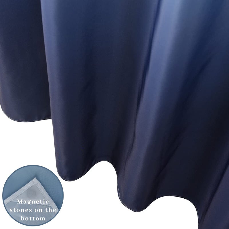 Ecoehoe 71 "W x79 L-Hook Free Fabric Square مع بطانة بوليستر مبطنة مع جودة مغناطيس هوتيل من خلال التدرج الأزرق - Image 5