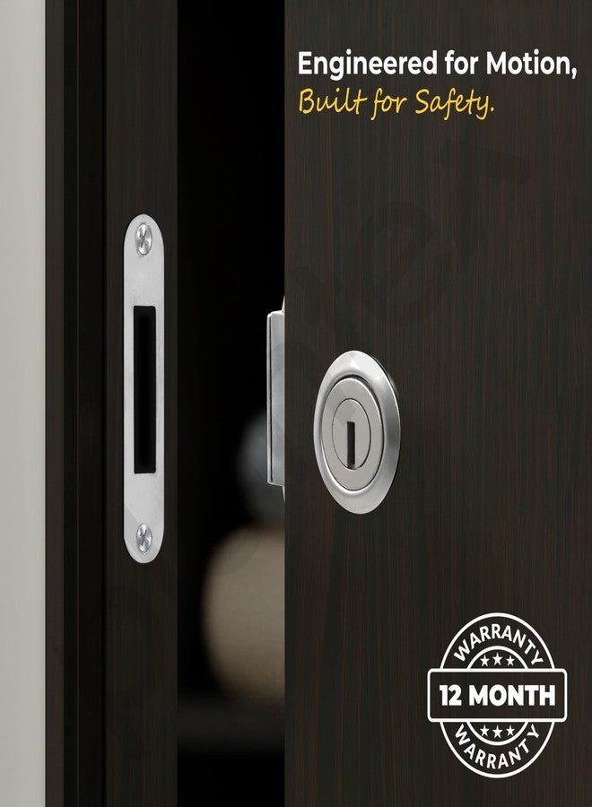 Plantex Sliding Door Lock for Wardrobe/GI Steel Drawer Lock/Suitable for 20mm Sliding Door - Pack of 2 (SL-01, Z-Black) - Image 3