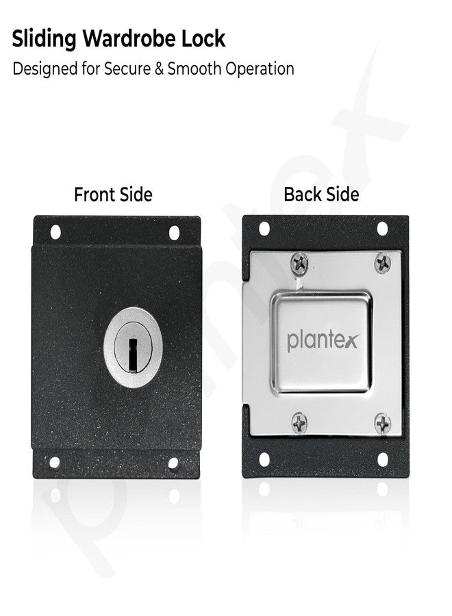 Plantex Sliding Door Lock for Wardrobe/GI Steel Drawer Lock/Suitable for 20mm Sliding Door - Pack of 2 (SL-01, Z-Black) - Image 5