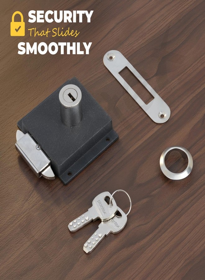 Plantex Sliding Door Lock for Wardrobe/GI Steel Drawer Lock/Suitable for 20mm Sliding Door - Pack of 2 (SL-01, Z-Black) - Image 4