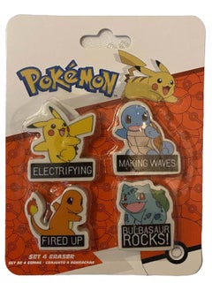 Pokemon Set of 4 Erasers Clear  - Image 1