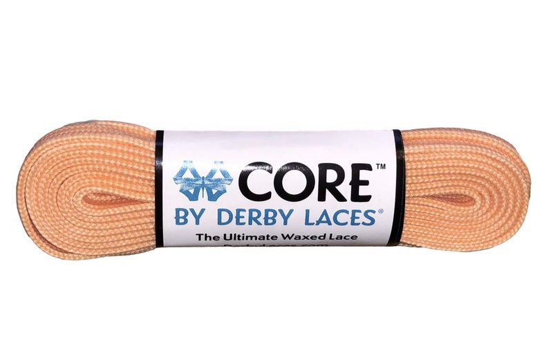 Derby Laces CORE Narrow 6mm Waxed Lace for Figure Skates  Roller Skates  Boots  and Regular Shoes (Peach  84 Inch / 213 cm)