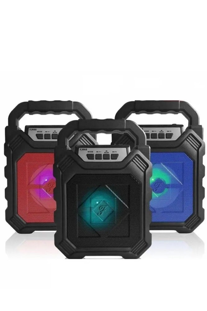 BDT FJ668  Wireless Bluetooth Speaker with AI and Pure Surround Sound, Multi-Color RGB Lighting with Carrying Strap, Multiple Compatibility Modes, FM Radio, Memory, - Image 3