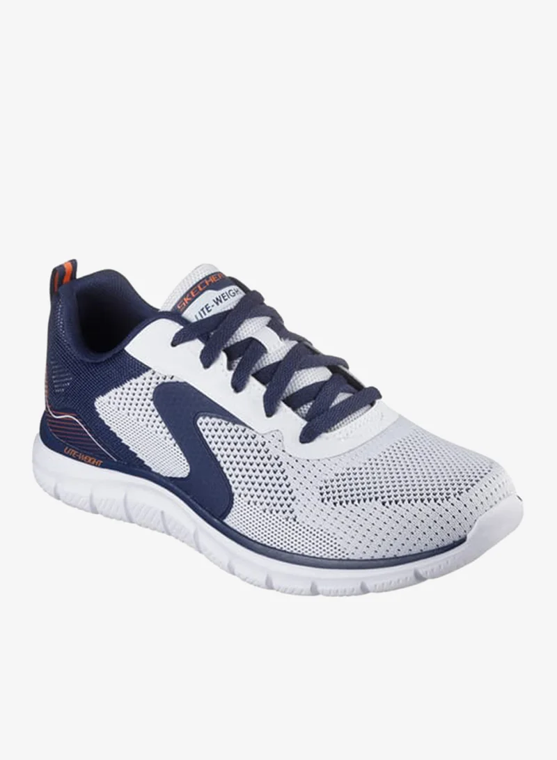 سكيتشرز حذاء رياضي رجالي بتفاصيل شعار وإغلاق برباط - تراك