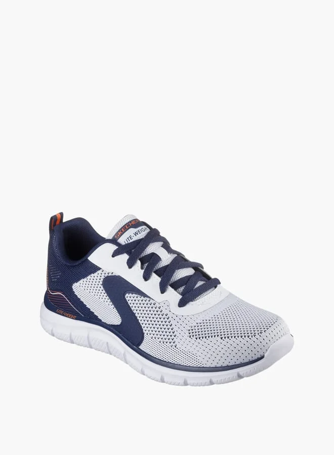 سكيتشرز Men's Logo Detail Sports Shoes With Lace-Up Closure - Track