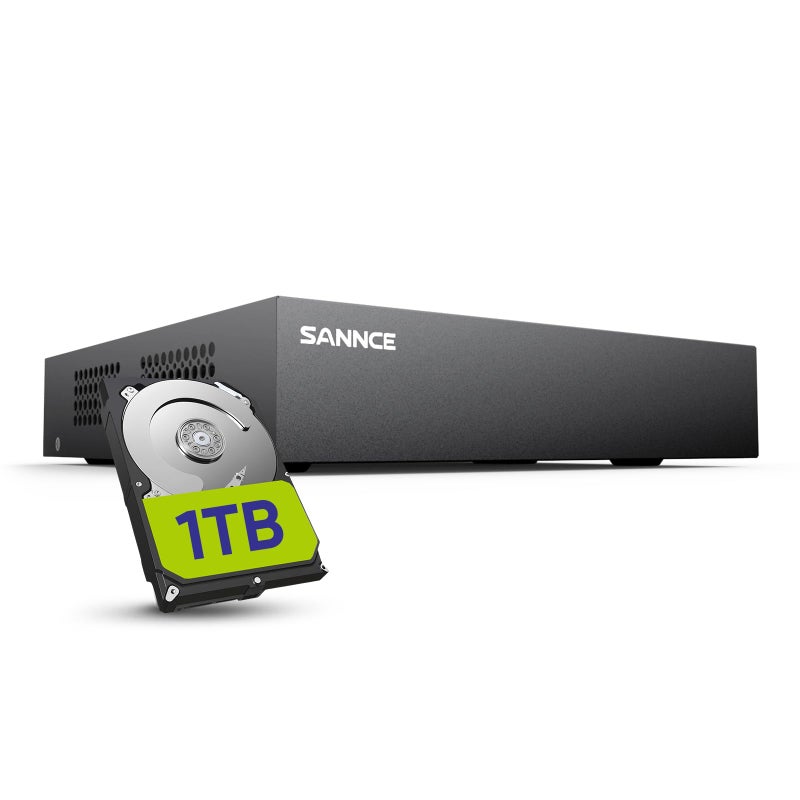 SANNCE 8-Channel 1080P Wired Home Surveillance Security Camera System DVR Recorder with 1TB Hard Disk Drive, Human Detection, Standalone DVR Video Recorder CCTV Support 5-in-1 CVBS/AHD/TVI/CVI/IP - Image 1