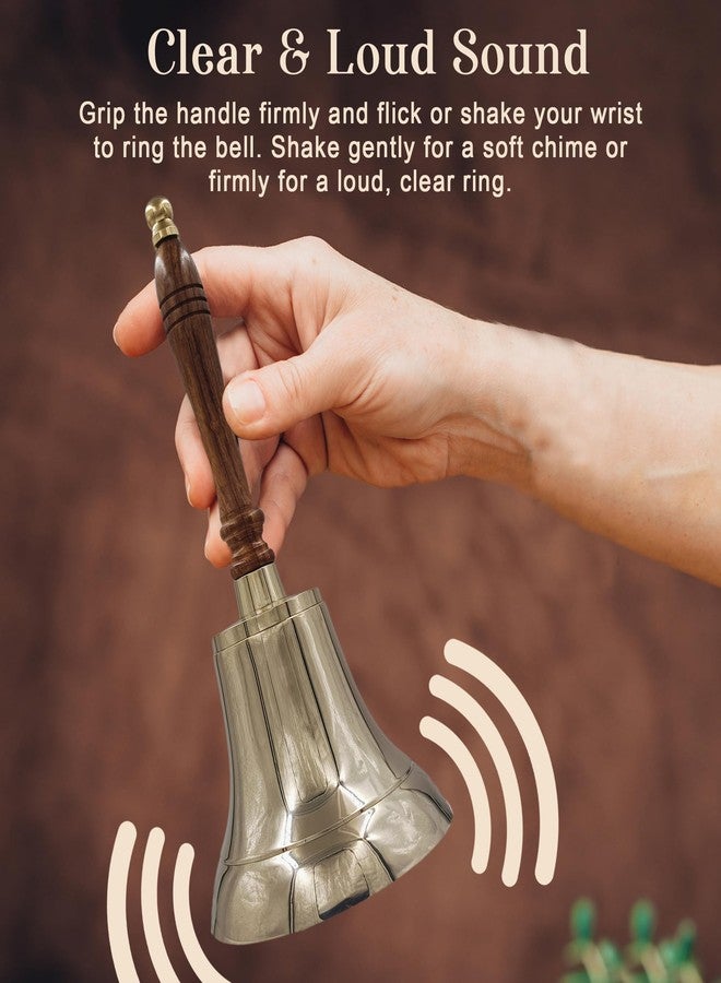 THDC Large & Heavy Solid Brass Loud Hand Call Bell for Weddings, Christmas, School 11"(H) 5"(D) Polished Brass by THDC - Image 2