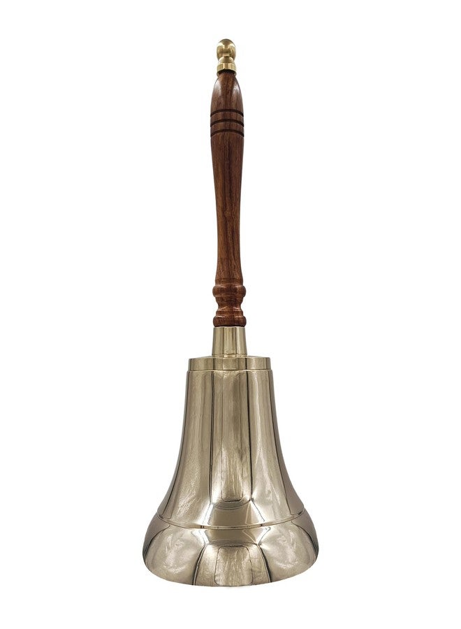 THDC Large & Heavy Solid Brass Loud Hand Call Bell for Weddings, Christmas, School 11"(H) 5"(D) Polished Brass by THDC - Image 1