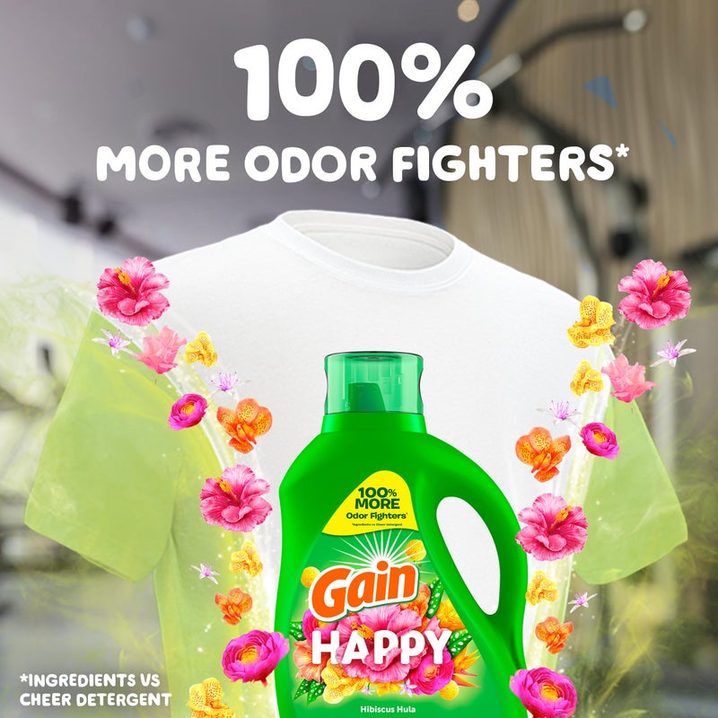 Gain Liquid Laundry Detergent  Happy  HE Compatible  113 fl oz  78 Loads - Image 2