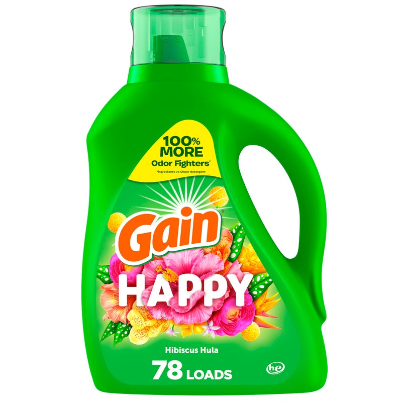 Gain Liquid Laundry Detergent  Happy  HE Compatible  113 fl oz  78 Loads - Image 1