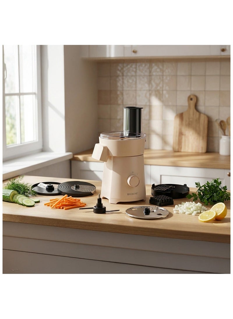 ريبون 4-in-1 Vegetable Cutter & Salad Maker – 200W 200 W RE-2-206 beige - Image 4