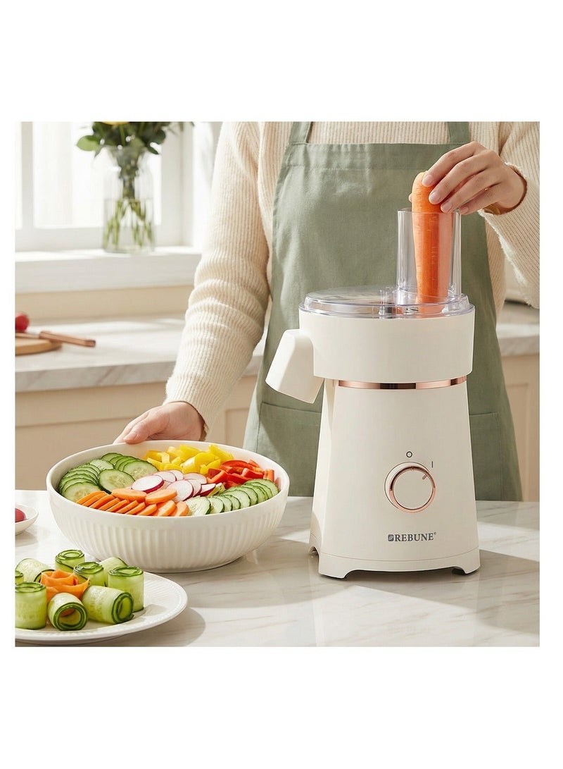 ريبون 4-in-1 Vegetable Cutter & Salad Maker – 200W 200 W RE-2-206 beige - Image 2