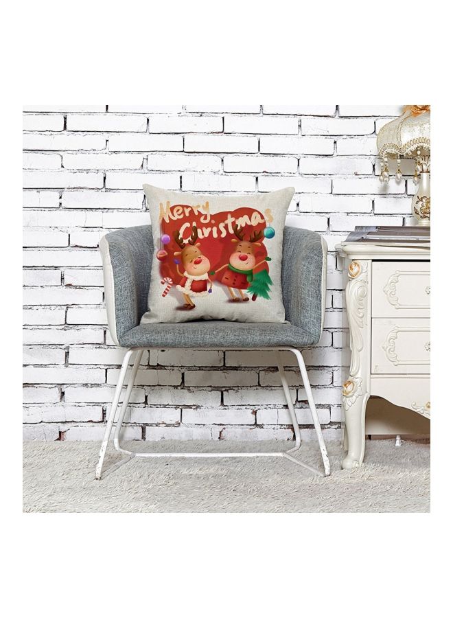 NIBEMINENT Theme Cushion Cover White/Red/Green 45x45centimeter - Image 4