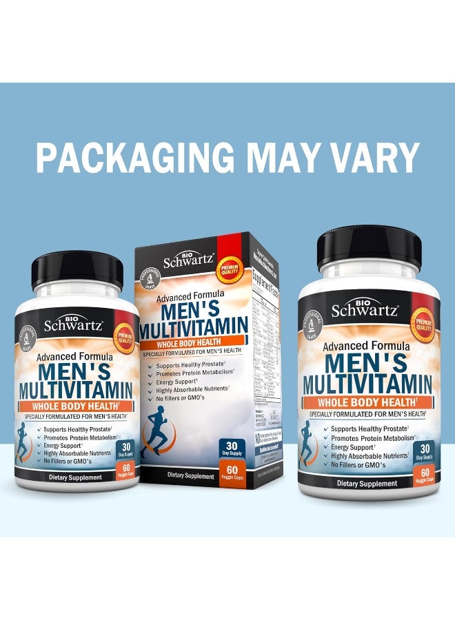 BioSchwartz Men's Multivitamin with Vitamin C A B D3 E Zinc for Immune Support - Once Daily Supplement for Energy & Heart - Antioxidants & Digestive Enzymes for Absorption - Mental Clarity & Focus Support - 60 Ct - Image 2