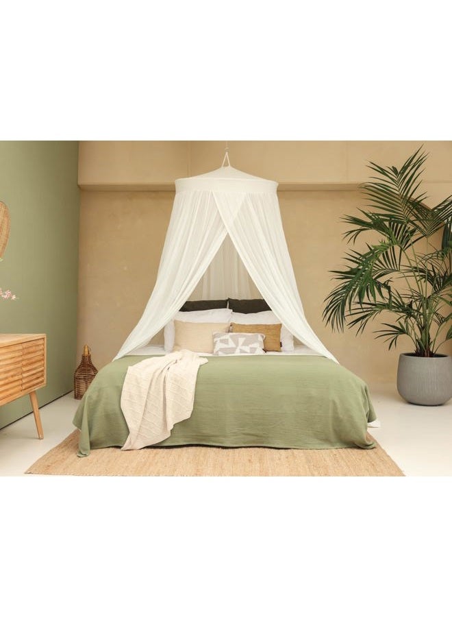 UB-STORE 100% Cotton Canopy for Queen & King Bed | Handmade Luxury Mosquito Net for Bedroom Curtain | Decorative Cone Shaped Net with 2 Openings for Home - Image 2