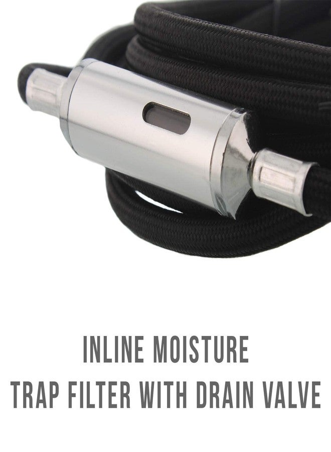 Master Airbrush Premium 10 Foot Nylon Braided Airbrush Hose with Inline Moisture Trap Filter - 1/8" BSP Air Brush Adapter Fitting Connectors on Both Ends (Hose color may vary) - Image 4