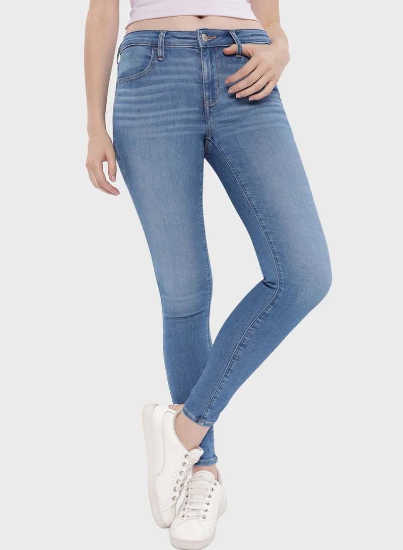 امريكان ايجل High Waist Distressed Jeggings