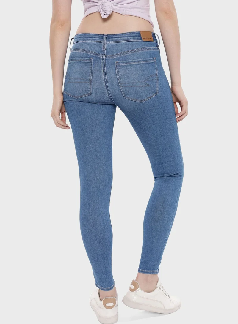 امريكان ايجل High Waist Distressed Jeggings