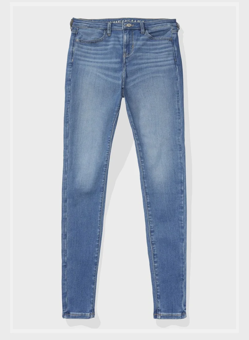 امريكان ايجل High Waist Distressed Jeggings