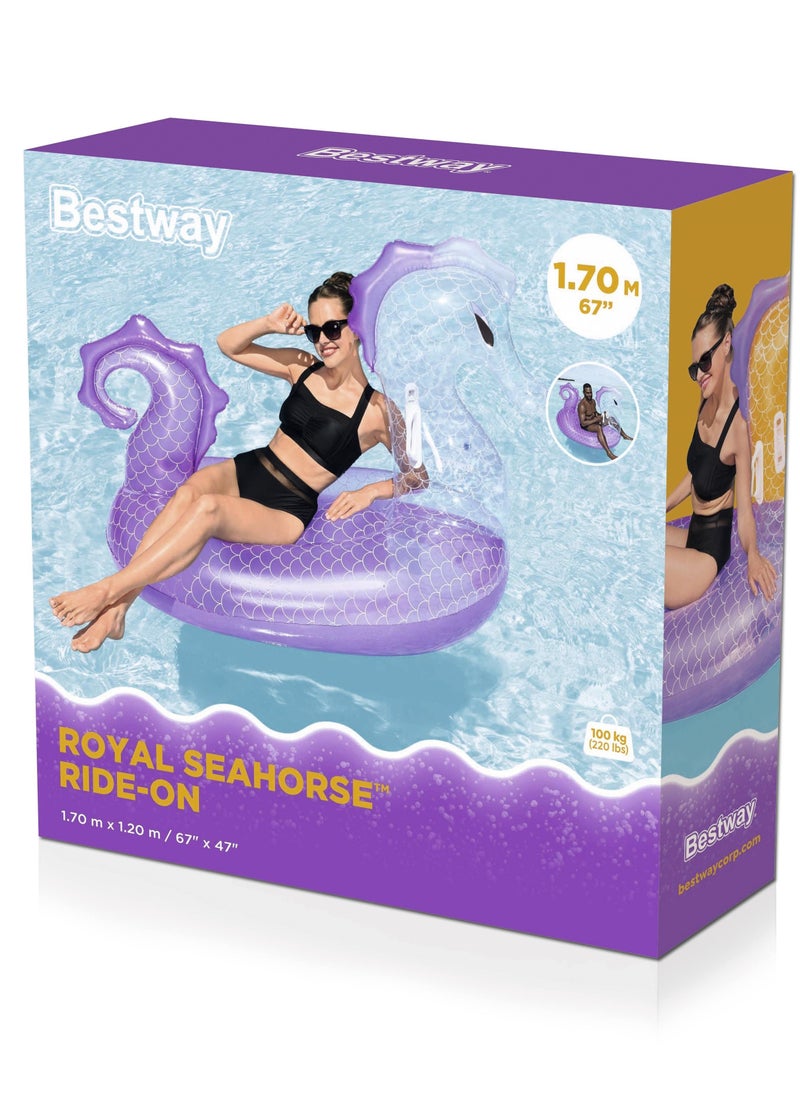 Bestway Bestway Rider Royal Seahorse Ride-on 170x120cm | Inflatable Ride-on | Pool Float | Summer Water Toy | Pool & Beach Toy  - Image 1