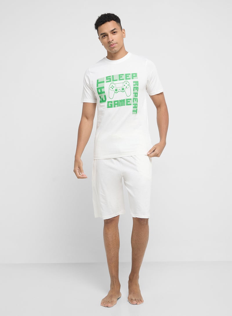 Robert Wood Nightwear T-Shirt & Shorts Sets  - Image 1