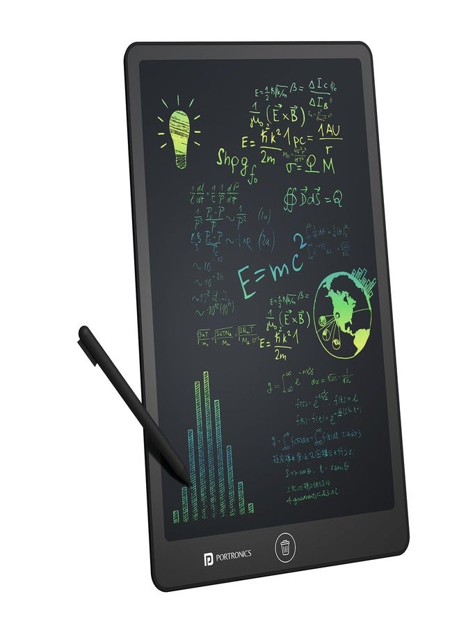 Portronics RuffPad 16 Lite, 16-Inch Multicolour LCD Writing Pad with Pressure-Sensitive Screen, One-Tap Erase, Screen Lock, Stylus Pen, Reusable Digital Notepad, Ideal for Kids, Office & Gifting - Image 1