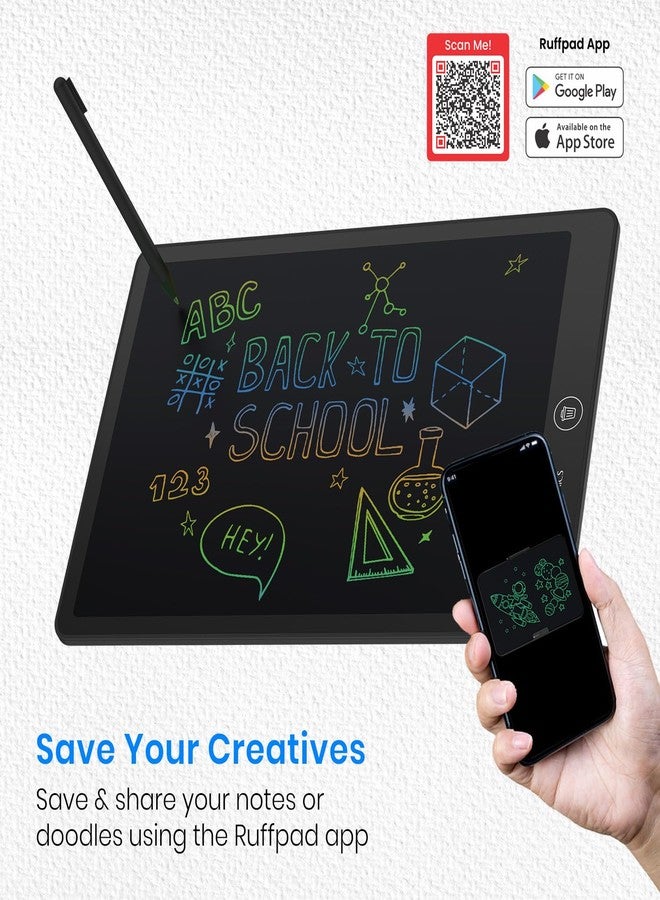 Portronics RuffPad 16 Lite, 16-Inch Multicolour LCD Writing Pad with Pressure-Sensitive Screen, One-Tap Erase, Screen Lock, Stylus Pen, Reusable Digital Notepad, Ideal for Kids, Office & Gifting - Image 4