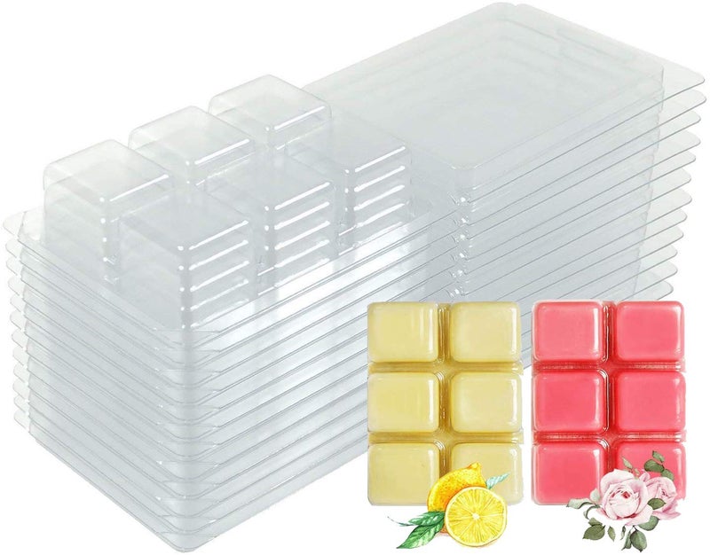YYCH Wax Melt Molds  100 Pack Clear Plastic Clamshells for Wickless Candles