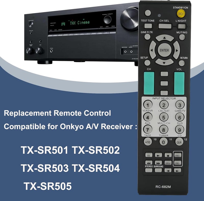 Universal Replacement Remote Controller Compatible for Onkyo A/V Receiver TX-SR501 TX-SR502 TX-SR503 TX-SR504 TX-SR505 - Image 2