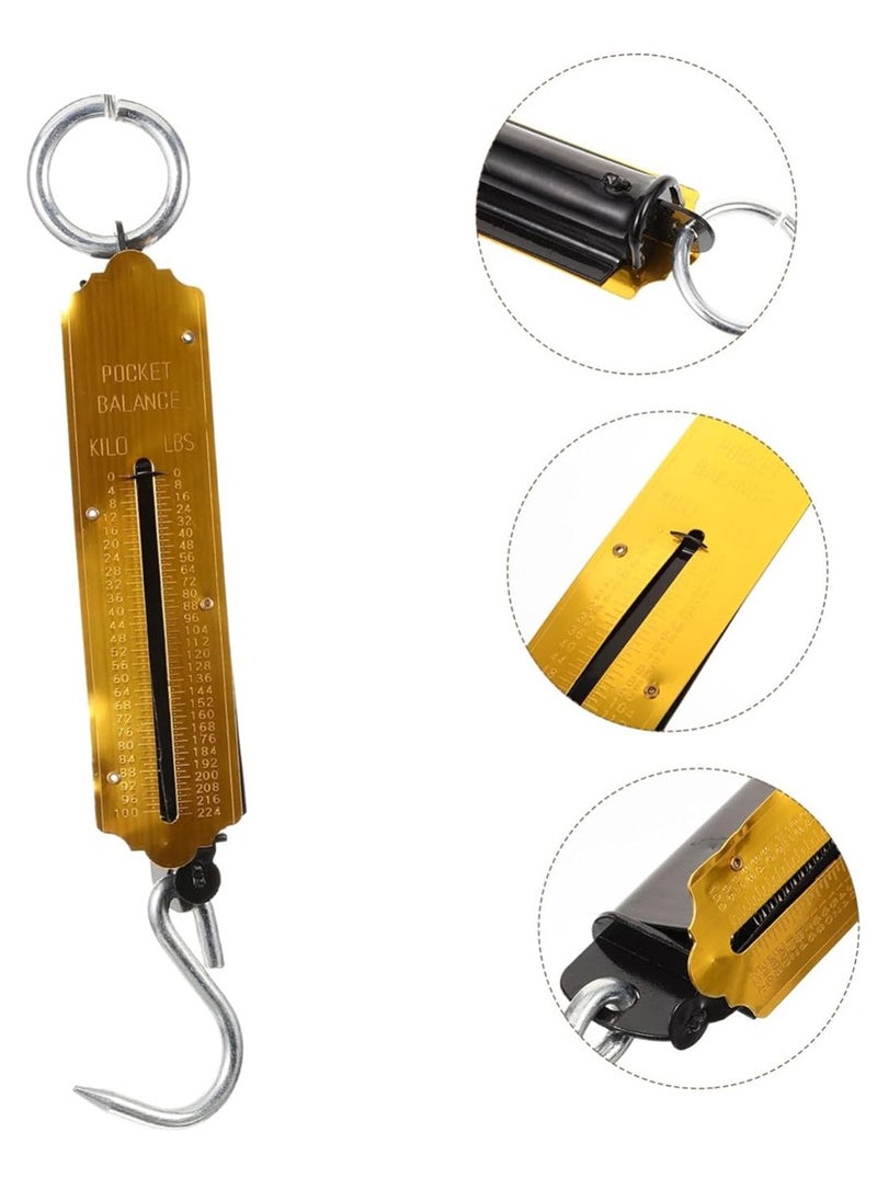 DEFAONS DEFAONS Pocket Balance Spring Scale 100Kg 224LBS Portable Hanging Hook Scale Mechanical Weight Measuring Tool for Travel Fishing Farming and Kitchen Use - 5 pcs  - Image 4