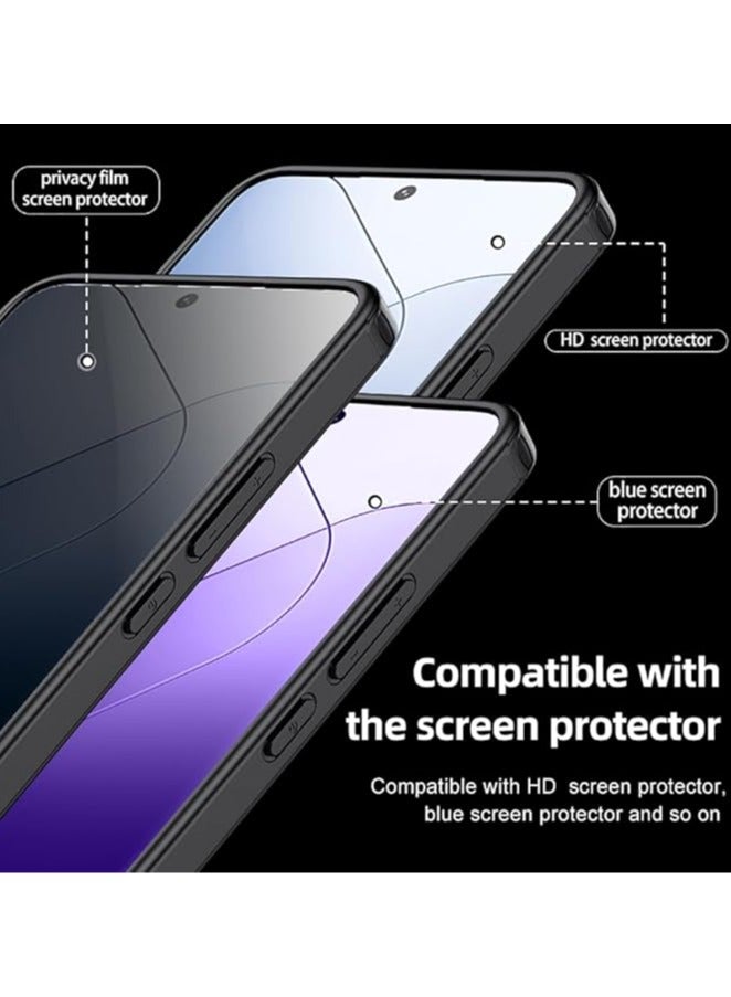 general Magnetic Case Compatible with Xiaomi 14T Pro Case, Matte Frosted & Clear Transparent Case Airbag Anti-drop Hard PC Soft TPU Bumper Protective Cover - Image 3