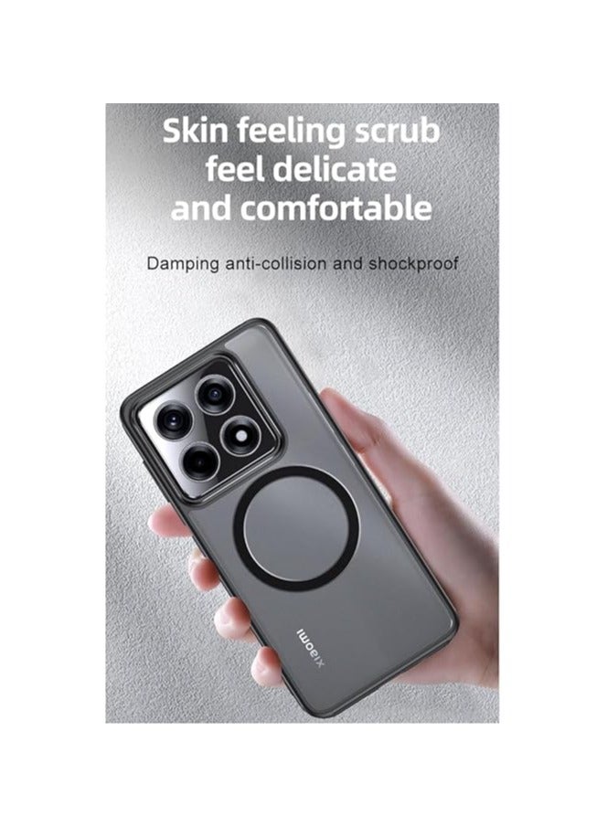 general Magnetic Case Compatible with Xiaomi 14T Pro Case, Matte Frosted & Clear Transparent Case Airbag Anti-drop Hard PC Soft TPU Bumper Protective Cover - Image 4