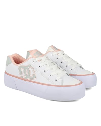 DC Shoes Women's Chelsea Platform Sneaker, White/Grey/Blush, 11 - Image 5