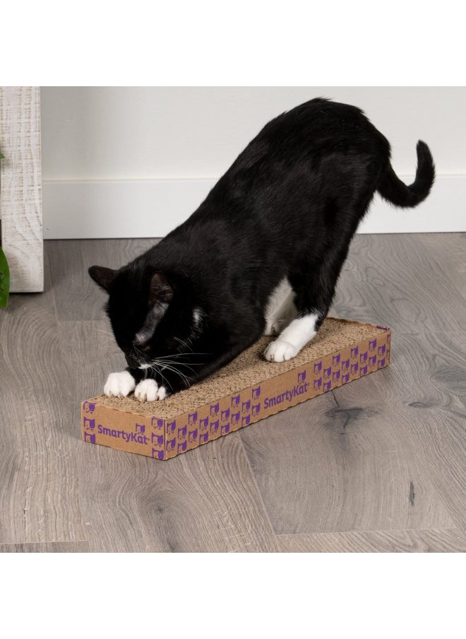 SmartyKat Super Scratcher Corrugated Cat Scratcher, Catnip Infusion Technology - Brown, Single Wide
