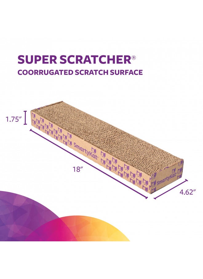 SmartyKat Super Scratcher Corrugated Cat Scratcher, Catnip Infusion Technology - Brown, Single Wide