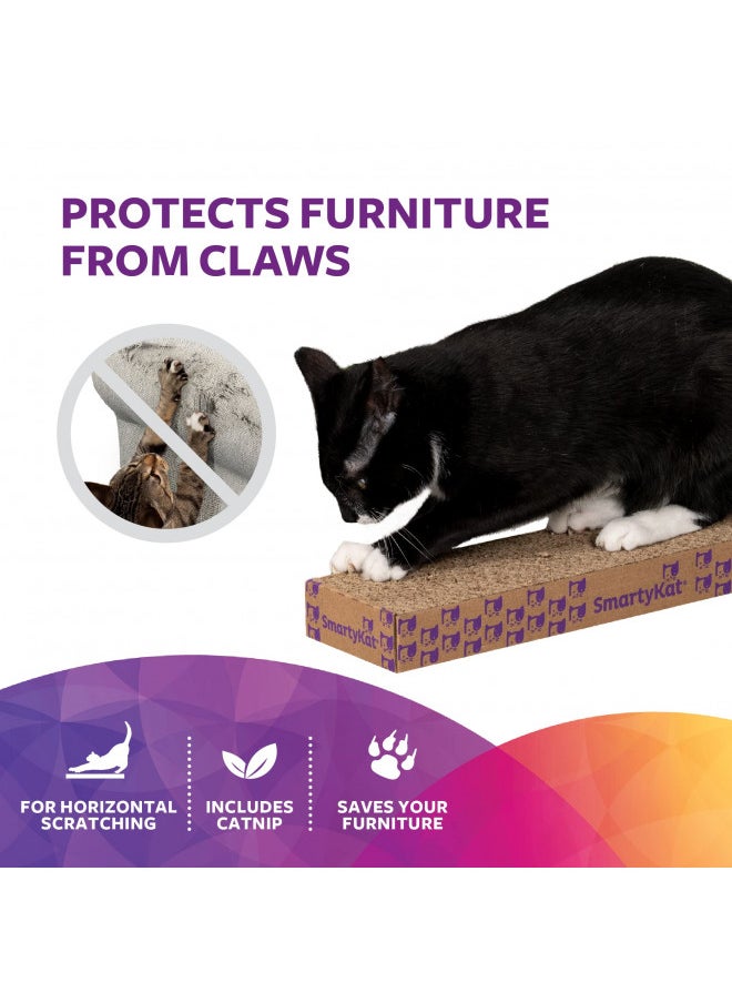 SmartyKat Super Scratcher Corrugated Cat Scratcher, Catnip Infusion Technology - Brown, Single Wide
